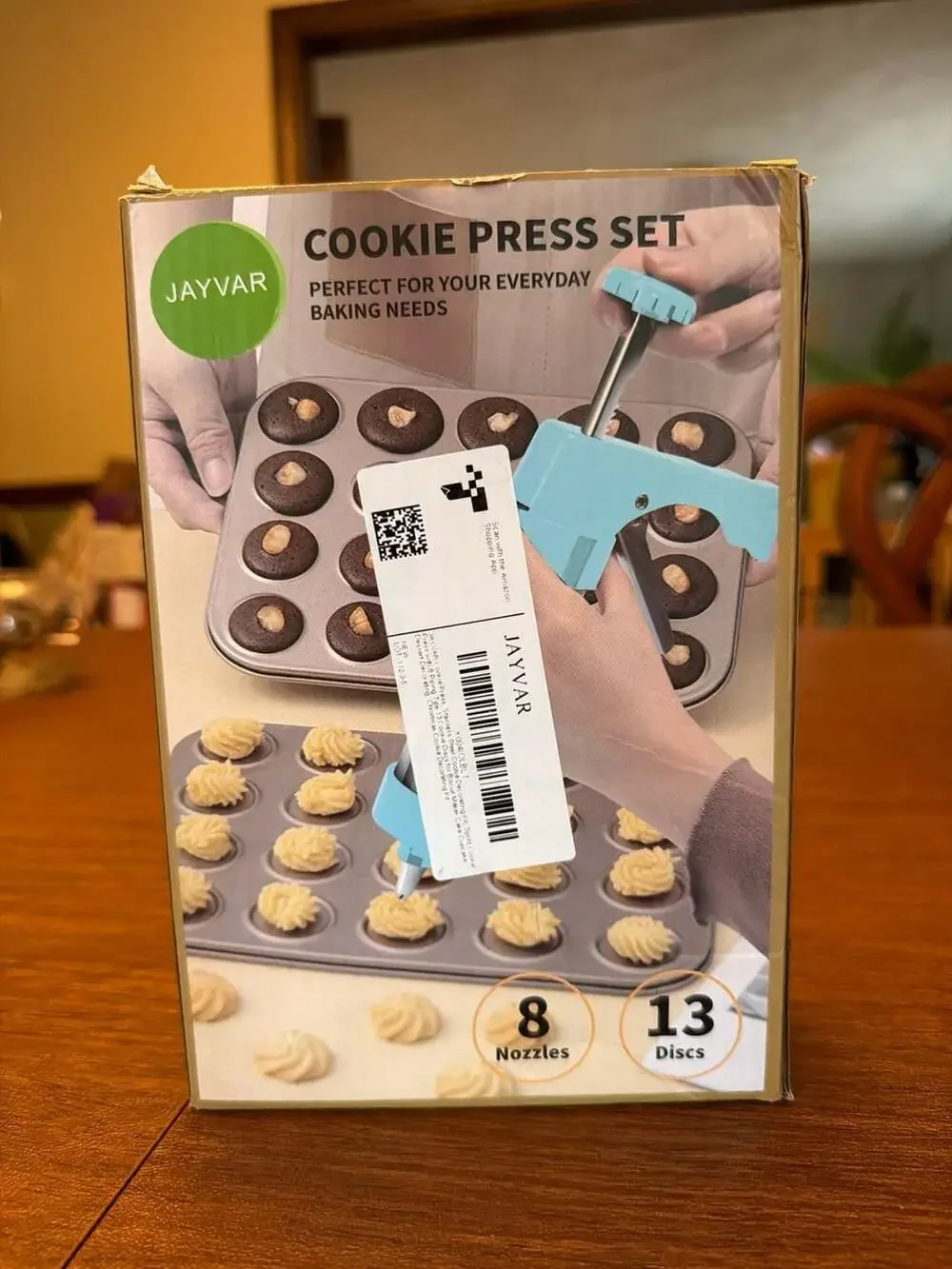 JAYVAR Stainless Steel Cookie Press Set with 13 Discs and 8 Nozzles‎
